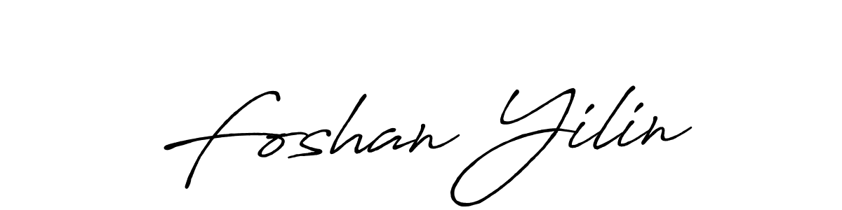 How to make Foshan Yilin name signature. Use Antro_Vectra_Bolder style for creating short signs online. This is the latest handwritten sign. Foshan Yilin signature style 7 images and pictures png