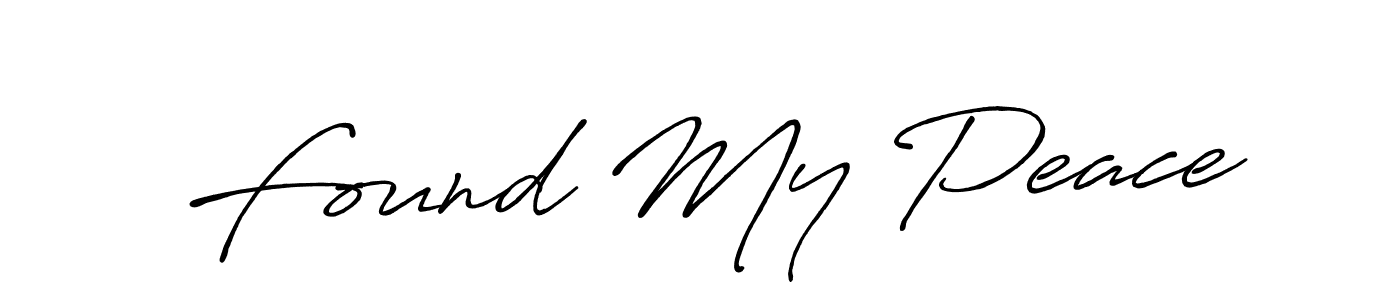 Also we have Found My Peace name is the best signature style. Create professional handwritten signature collection using Antro_Vectra_Bolder autograph style. Found My Peace signature style 7 images and pictures png