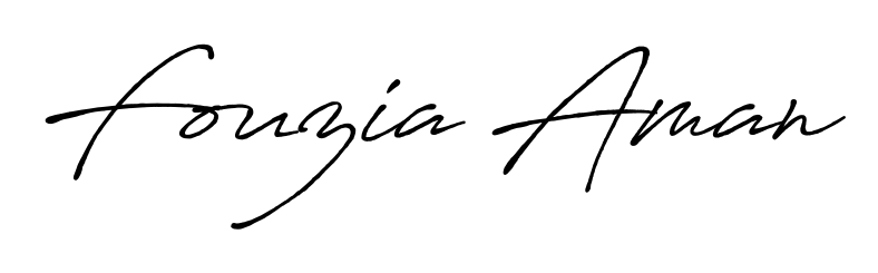 How to make Fouzia Aman name signature. Use Antro_Vectra_Bolder style for creating short signs online. This is the latest handwritten sign. Fouzia Aman signature style 7 images and pictures png