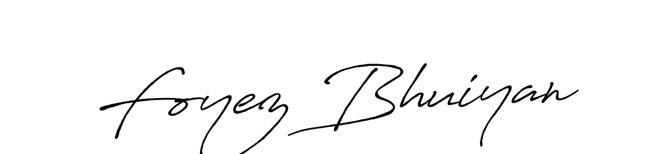 Make a beautiful signature design for name Foyez Bhuiyan. With this signature (Antro_Vectra_Bolder) style, you can create a handwritten signature for free. Foyez Bhuiyan signature style 7 images and pictures png