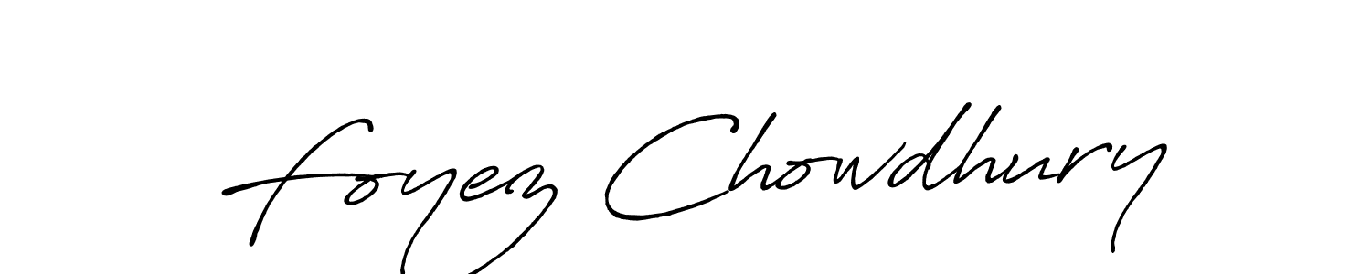 Make a beautiful signature design for name Foyez Chowdhury. With this signature (Antro_Vectra_Bolder) style, you can create a handwritten signature for free. Foyez Chowdhury signature style 7 images and pictures png