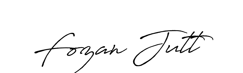 How to make Fozan Jutt name signature. Use Antro_Vectra_Bolder style for creating short signs online. This is the latest handwritten sign. Fozan Jutt signature style 7 images and pictures png