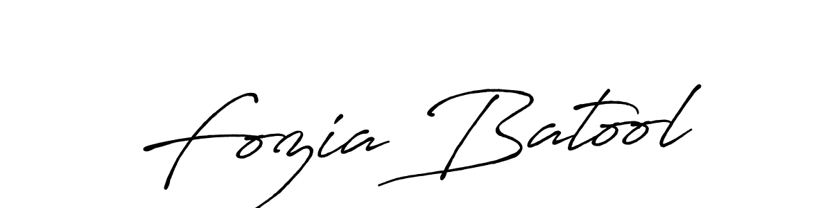 Make a short Fozia Batool signature style. Manage your documents anywhere anytime using Antro_Vectra_Bolder. Create and add eSignatures, submit forms, share and send files easily. Fozia Batool signature style 7 images and pictures png