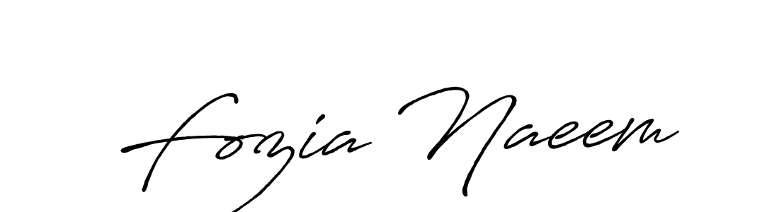 How to make Fozia Naeem name signature. Use Antro_Vectra_Bolder style for creating short signs online. This is the latest handwritten sign. Fozia Naeem signature style 7 images and pictures png