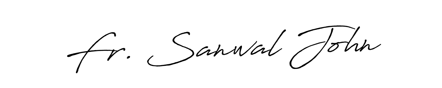 Antro_Vectra_Bolder is a professional signature style that is perfect for those who want to add a touch of class to their signature. It is also a great choice for those who want to make their signature more unique. Get Fr. Sanwal John name to fancy signature for free. Fr. Sanwal John signature style 7 images and pictures png