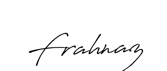 How to make Frahnaz signature? Antro_Vectra_Bolder is a professional autograph style. Create handwritten signature for Frahnaz name. Frahnaz signature style 7 images and pictures png