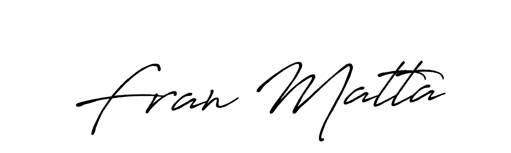 How to make Fran Matta name signature. Use Antro_Vectra_Bolder style for creating short signs online. This is the latest handwritten sign. Fran Matta signature style 7 images and pictures png