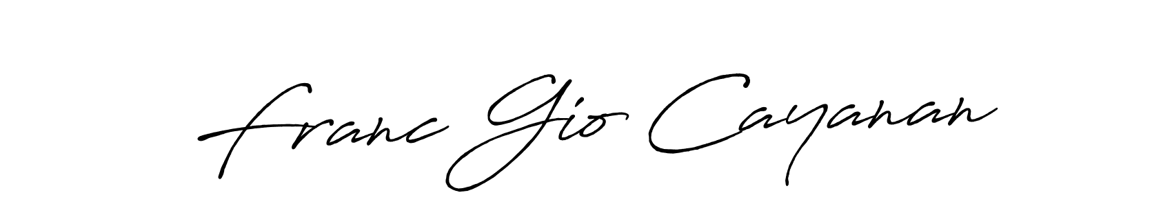 The best way (Antro_Vectra_Bolder) to make a short signature is to pick only two or three words in your name. The name Franc Gio Cayanan include a total of six letters. For converting this name. Franc Gio Cayanan signature style 7 images and pictures png