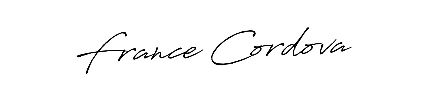 Design your own signature with our free online signature maker. With this signature software, you can create a handwritten (Antro_Vectra_Bolder) signature for name France Cordova. France Cordova signature style 7 images and pictures png