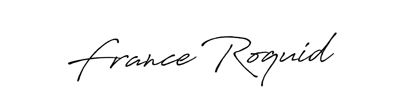 The best way (Antro_Vectra_Bolder) to make a short signature is to pick only two or three words in your name. The name France Roquid include a total of six letters. For converting this name. France Roquid signature style 7 images and pictures png