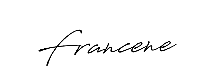 Francene stylish signature style. Best Handwritten Sign (Antro_Vectra_Bolder) for my name. Handwritten Signature Collection Ideas for my name Francene. Francene signature style 7 images and pictures png