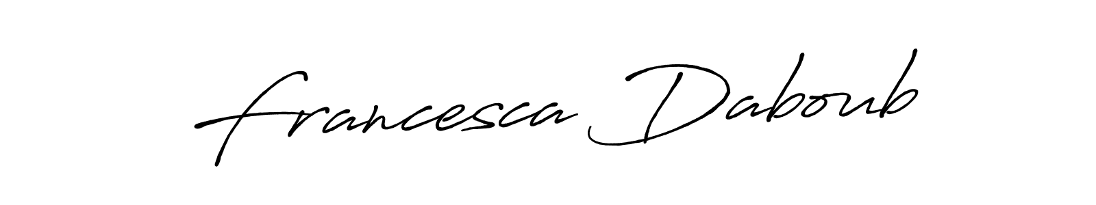 It looks lik you need a new signature style for name Francesca Daboub. Design unique handwritten (Antro_Vectra_Bolder) signature with our free signature maker in just a few clicks. Francesca Daboub signature style 7 images and pictures png