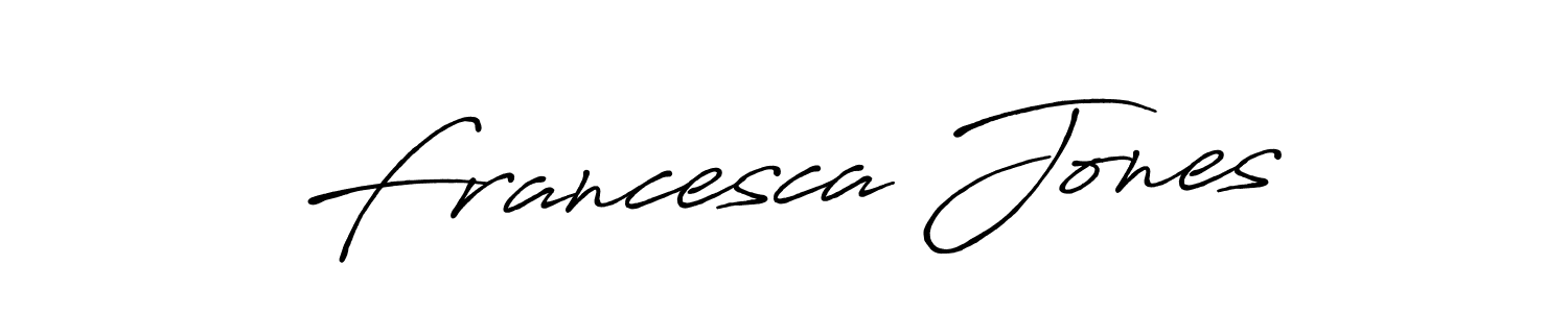 The best way (Antro_Vectra_Bolder) to make a short signature is to pick only two or three words in your name. The name Francesca Jones include a total of six letters. For converting this name. Francesca Jones signature style 7 images and pictures png