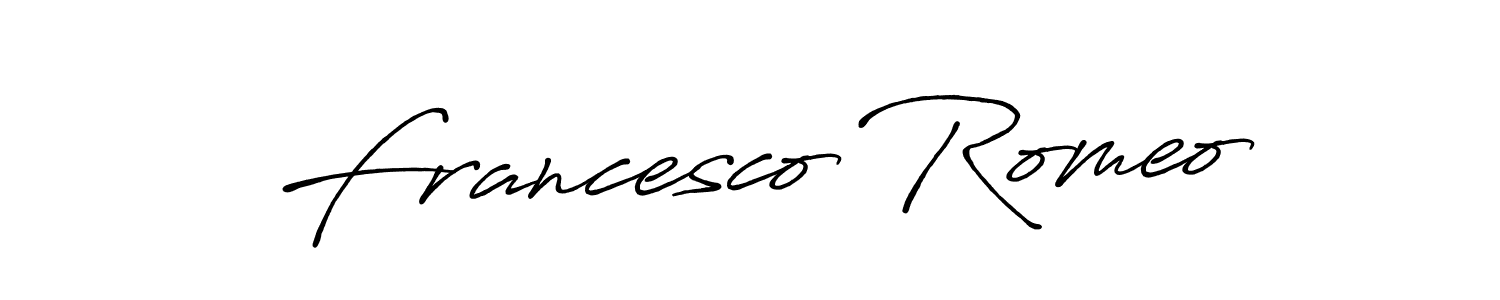Antro_Vectra_Bolder is a professional signature style that is perfect for those who want to add a touch of class to their signature. It is also a great choice for those who want to make their signature more unique. Get Francesco Romeo name to fancy signature for free. Francesco Romeo signature style 7 images and pictures png