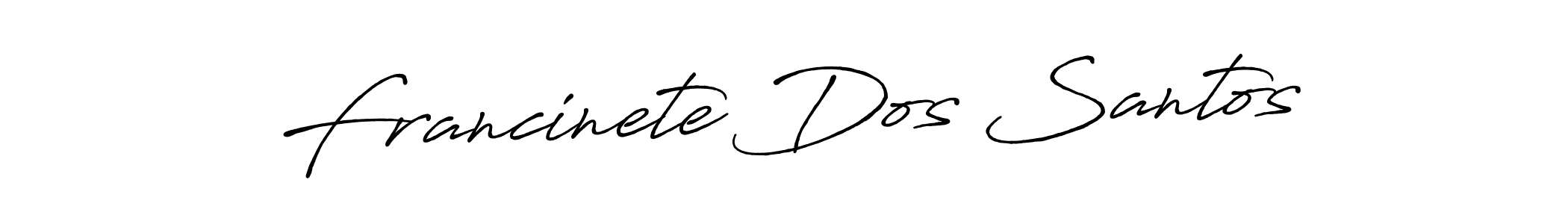 How to make Francinete Dos Santos name signature. Use Antro_Vectra_Bolder style for creating short signs online. This is the latest handwritten sign. Francinete Dos Santos signature style 7 images and pictures png