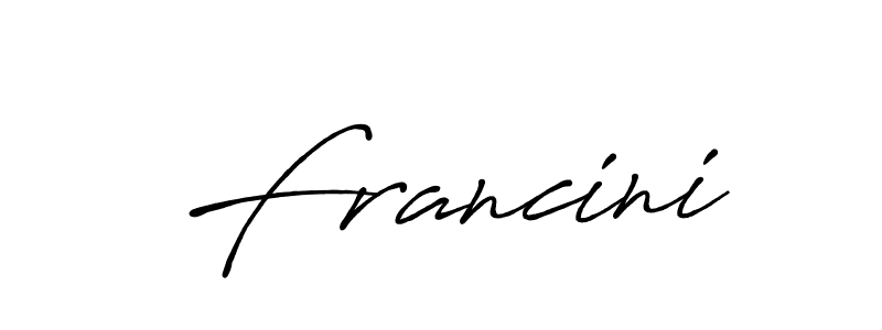 Use a signature maker to create a handwritten signature online. With this signature software, you can design (Antro_Vectra_Bolder) your own signature for name Francini. Francini signature style 7 images and pictures png