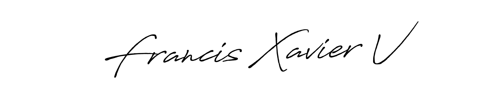 How to make Francis Xavier V name signature. Use Antro_Vectra_Bolder style for creating short signs online. This is the latest handwritten sign. Francis Xavier V signature style 7 images and pictures png