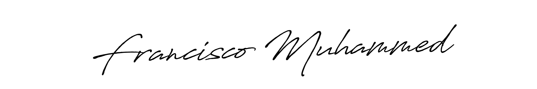Create a beautiful signature design for name Francisco Muhammed. With this signature (Antro_Vectra_Bolder) fonts, you can make a handwritten signature for free. Francisco Muhammed signature style 7 images and pictures png