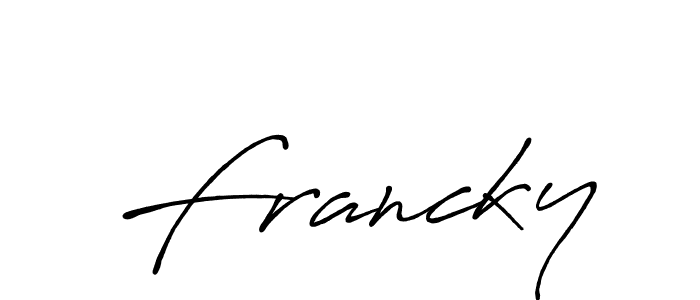 Francky stylish signature style. Best Handwritten Sign (Antro_Vectra_Bolder) for my name. Handwritten Signature Collection Ideas for my name Francky. Francky signature style 7 images and pictures png