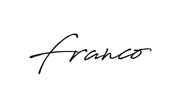 Create a beautiful signature design for name Franco. With this signature (Antro_Vectra_Bolder) fonts, you can make a handwritten signature for free. Franco signature style 7 images and pictures png