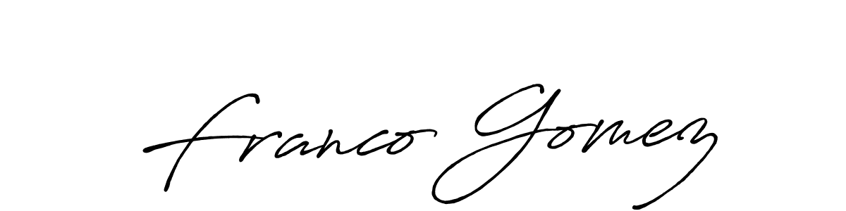 The best way (Antro_Vectra_Bolder) to make a short signature is to pick only two or three words in your name. The name Franco Gomez include a total of six letters. For converting this name. Franco Gomez signature style 7 images and pictures png