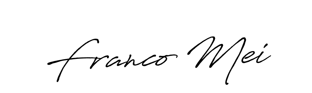 Use a signature maker to create a handwritten signature online. With this signature software, you can design (Antro_Vectra_Bolder) your own signature for name Franco Mei. Franco Mei signature style 7 images and pictures png