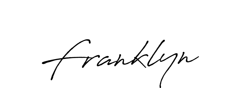 Make a beautiful signature design for name Franklyn. With this signature (Antro_Vectra_Bolder) style, you can create a handwritten signature for free. Franklyn signature style 7 images and pictures png