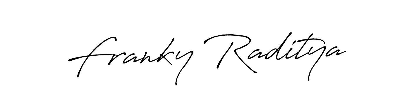 Also we have Franky Raditya name is the best signature style. Create professional handwritten signature collection using Antro_Vectra_Bolder autograph style. Franky Raditya signature style 7 images and pictures png