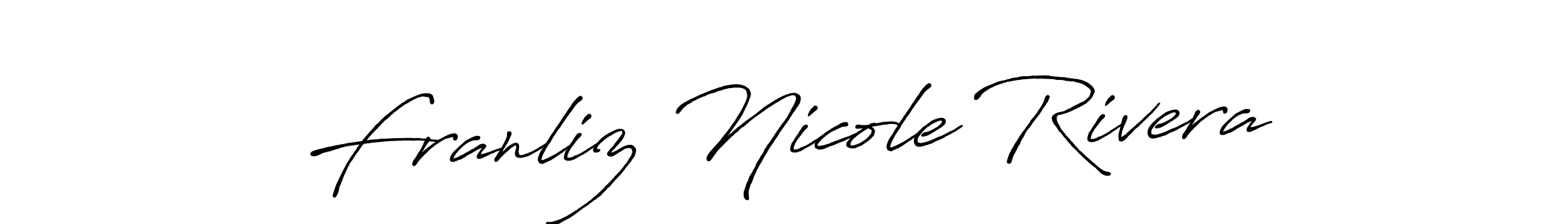 Create a beautiful signature design for name Franliz Nicole Rivera. With this signature (Antro_Vectra_Bolder) fonts, you can make a handwritten signature for free. Franliz Nicole Rivera signature style 7 images and pictures png