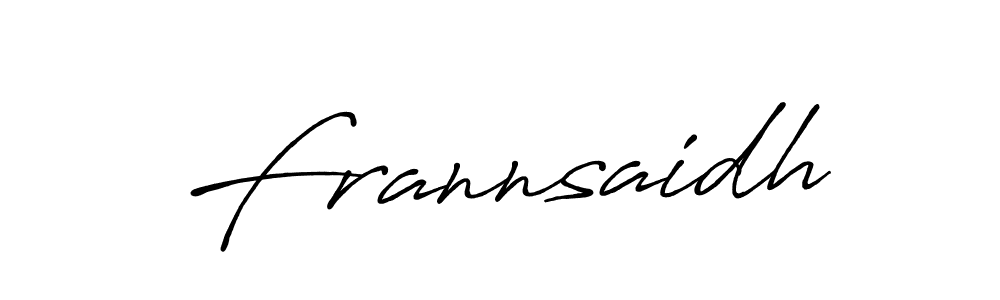 Create a beautiful signature design for name Frannsaidh. With this signature (Antro_Vectra_Bolder) fonts, you can make a handwritten signature for free. Frannsaidh signature style 7 images and pictures png