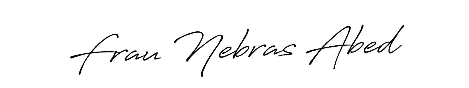 The best way (Antro_Vectra_Bolder) to make a short signature is to pick only two or three words in your name. The name Frau Nebras Abed include a total of six letters. For converting this name. Frau Nebras Abed signature style 7 images and pictures png