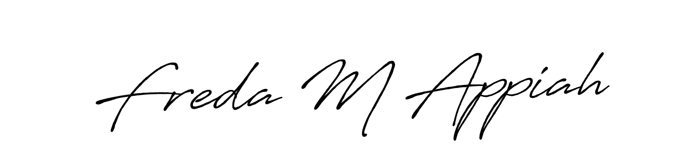 How to make Freda M Appiah name signature. Use Antro_Vectra_Bolder style for creating short signs online. This is the latest handwritten sign. Freda M Appiah signature style 7 images and pictures png