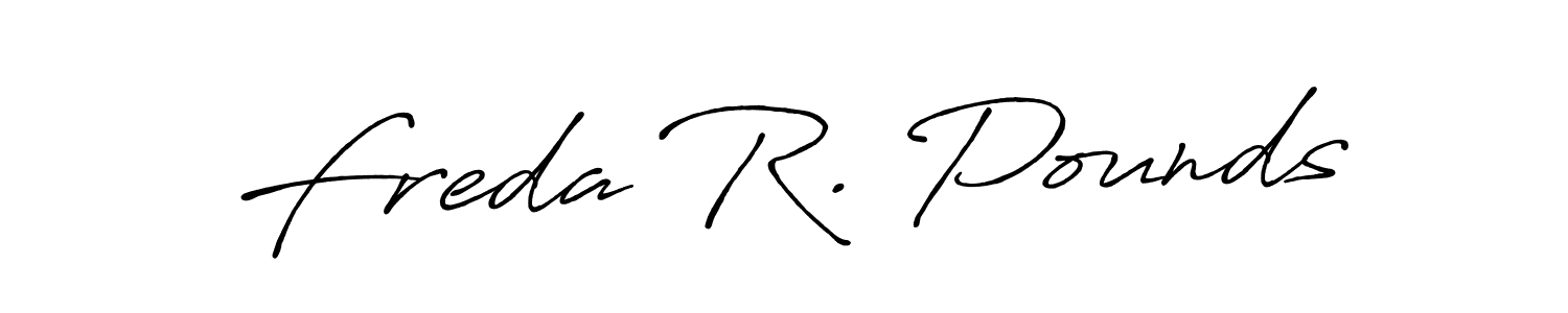 Make a short Freda R. Pounds signature style. Manage your documents anywhere anytime using Antro_Vectra_Bolder. Create and add eSignatures, submit forms, share and send files easily. Freda R. Pounds signature style 7 images and pictures png