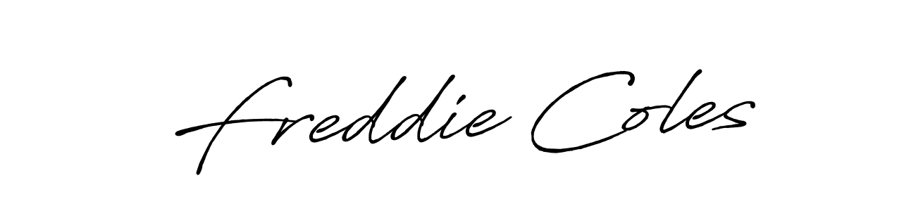 Similarly Antro_Vectra_Bolder is the best handwritten signature design. Signature creator online .You can use it as an online autograph creator for name Freddie Coles. Freddie Coles signature style 7 images and pictures png