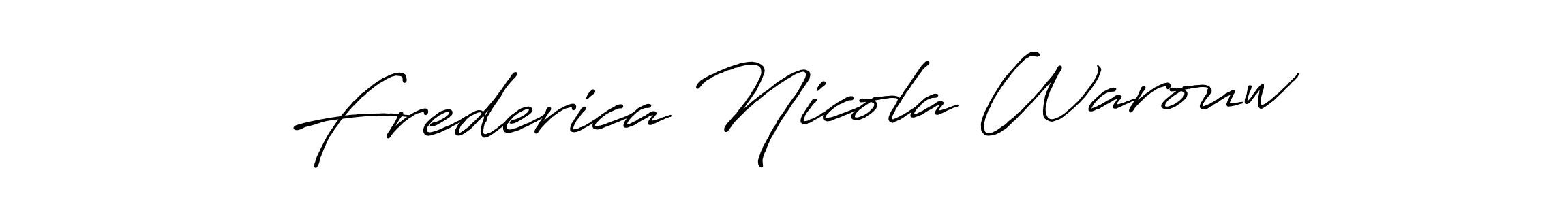 Make a beautiful signature design for name Frederica Nicola Warouw. With this signature (Antro_Vectra_Bolder) style, you can create a handwritten signature for free. Frederica Nicola Warouw signature style 7 images and pictures png