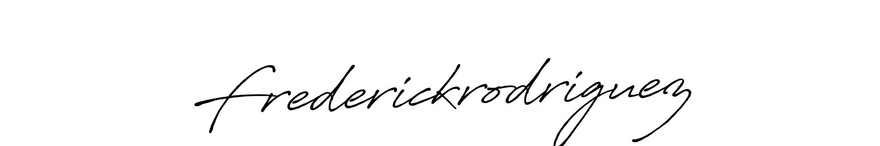 Make a beautiful signature design for name Frederickrodriguez. With this signature (Antro_Vectra_Bolder) style, you can create a handwritten signature for free. Frederickrodriguez signature style 7 images and pictures png