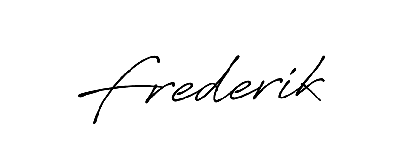 Use a signature maker to create a handwritten signature online. With this signature software, you can design (Antro_Vectra_Bolder) your own signature for name Frederik. Frederik signature style 7 images and pictures png