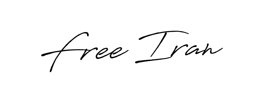 Use a signature maker to create a handwritten signature online. With this signature software, you can design (Antro_Vectra_Bolder) your own signature for name Free Iran. Free Iran signature style 7 images and pictures png