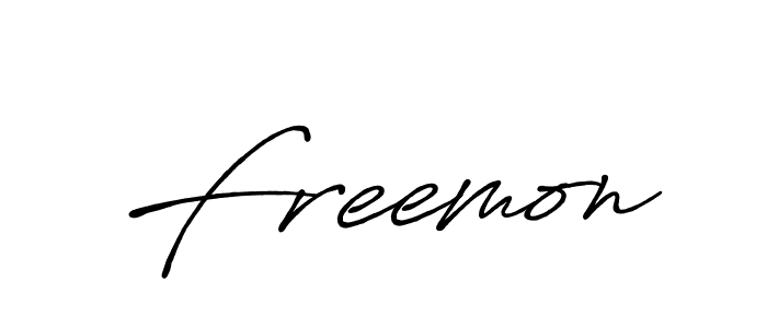 Use a signature maker to create a handwritten signature online. With this signature software, you can design (Antro_Vectra_Bolder) your own signature for name Freemon. Freemon signature style 7 images and pictures png