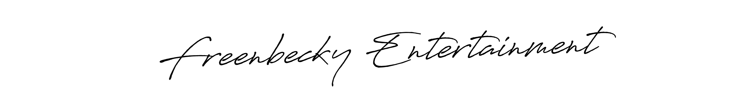 Similarly Antro_Vectra_Bolder is the best handwritten signature design. Signature creator online .You can use it as an online autograph creator for name Freenbecky Entertainment. Freenbecky Entertainment signature style 7 images and pictures png