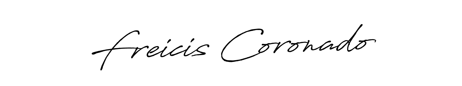 Design your own signature with our free online signature maker. With this signature software, you can create a handwritten (Antro_Vectra_Bolder) signature for name Freicis Coronado. Freicis Coronado signature style 7 images and pictures png