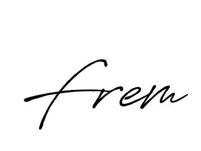 How to make Frem signature? Antro_Vectra_Bolder is a professional autograph style. Create handwritten signature for Frem name. Frem signature style 7 images and pictures png