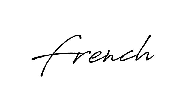 Create a beautiful signature design for name French. With this signature (Antro_Vectra_Bolder) fonts, you can make a handwritten signature for free. French signature style 7 images and pictures png