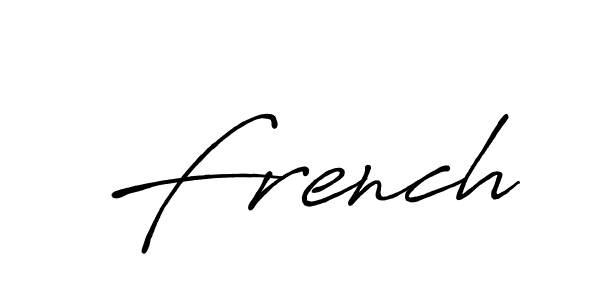 Create a beautiful signature design for name French. With this signature (Antro_Vectra_Bolder) fonts, you can make a handwritten signature for free. French signature style 7 images and pictures png