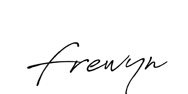 Use a signature maker to create a handwritten signature online. With this signature software, you can design (Antro_Vectra_Bolder) your own signature for name Frewyn. Frewyn signature style 7 images and pictures png