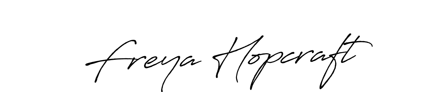 How to make Freya Hopcraft name signature. Use Antro_Vectra_Bolder style for creating short signs online. This is the latest handwritten sign. Freya Hopcraft signature style 7 images and pictures png