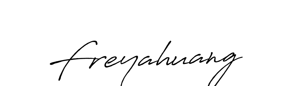 How to make Freyahuang name signature. Use Antro_Vectra_Bolder style for creating short signs online. This is the latest handwritten sign. Freyahuang signature style 7 images and pictures png