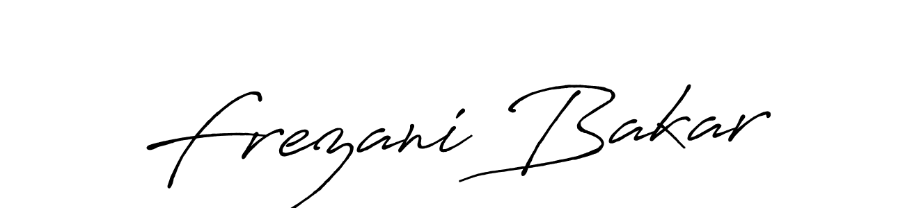 Frezani Bakar stylish signature style. Best Handwritten Sign (Antro_Vectra_Bolder) for my name. Handwritten Signature Collection Ideas for my name Frezani Bakar. Frezani Bakar signature style 7 images and pictures png