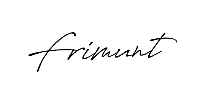 Use a signature maker to create a handwritten signature online. With this signature software, you can design (Antro_Vectra_Bolder) your own signature for name Frimunt. Frimunt signature style 7 images and pictures png