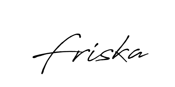 Create a beautiful signature design for name Friska. With this signature (Antro_Vectra_Bolder) fonts, you can make a handwritten signature for free. Friska signature style 7 images and pictures png